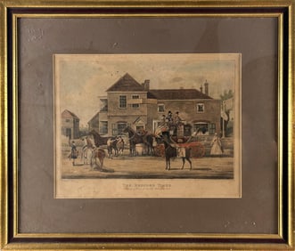 AFTER JAMES POLLARD (United Kingdom, 1792-1867), "The Bedford Times. Changing of Horses at the Old