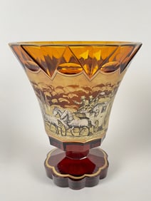 MOSER AMBER GLASS VASE 19th Century Height 9".