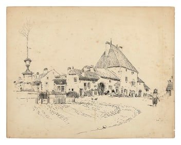 ATTRIBUTED TO JOSEPH PENNELL (Pennsylvania/New York/United Kingdom, 1860-1926), European village.,