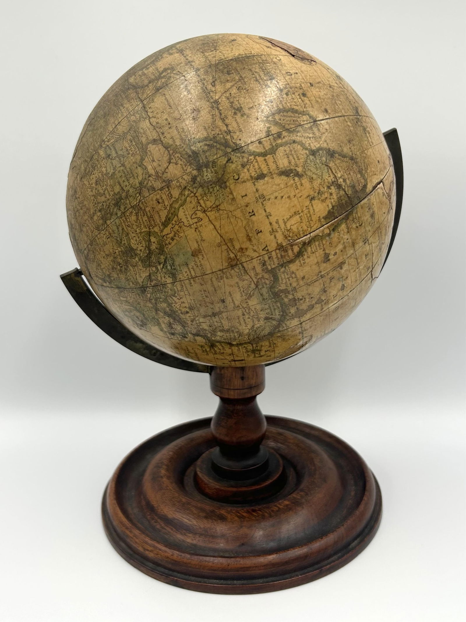 JOSLIN SIX-INCH TERRESTRIAL GLOBE Boston, 1860 Total height 9.5". (1 of 2)