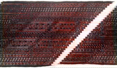 BELOUCH PRAYER RUG: 3'0" X 5'0" Third Quarter of the 20th Century