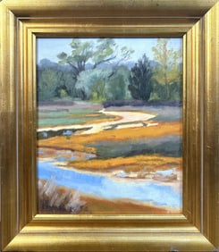 CAROLYN FRANCIS (Florida/Minnesota, 1951-2023), "Tide's Out"., Oil on canvas, 12" x 10". Framed