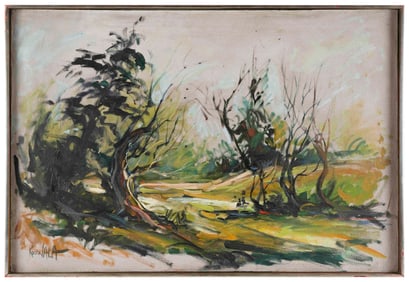 CHRISTINE KOCZWARA (New Jersey, Contemporary), "South Jersey"., Oil on canvas, 24" x 36". Framed 25"