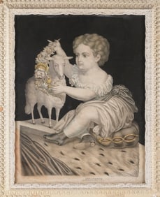 PRINT "INNOCENCE" 19th Century 27.5" x 21.5" sight. Framed 32.5" x 26.5".