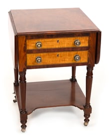 SHERATON DROP-LEAF WASHSTAND 19th Century Height 29". Width 20". Depth 20".