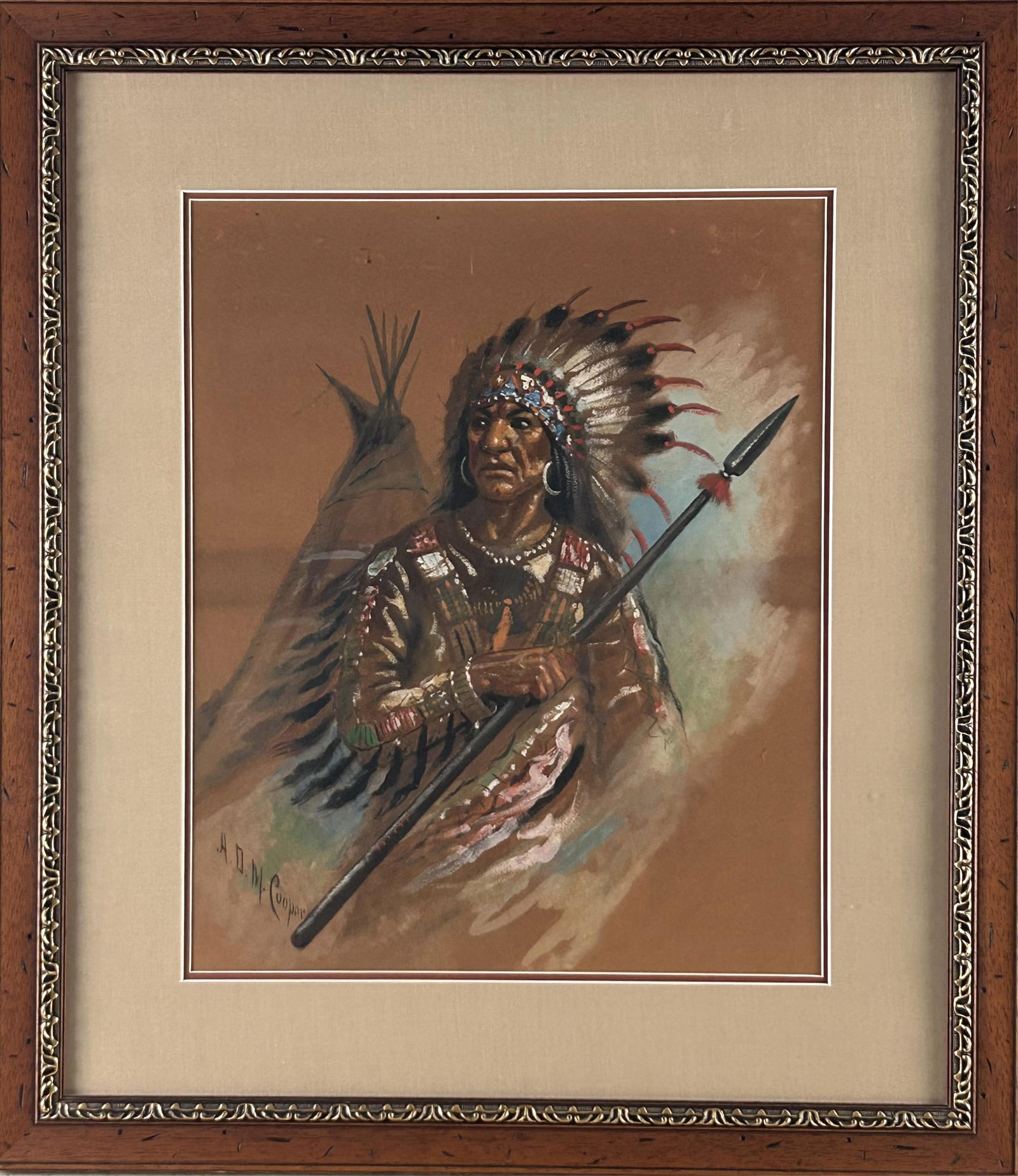 ASTLEY DAVID MIDDLETON (A.D.M.) COOPER (California/Missouri, 1856-1924), Native American with (1 of 3)