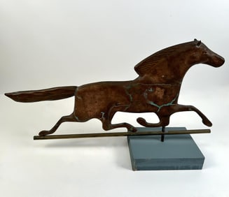 COPPER RUNNING HORSE WEATHER VANE 20th Century