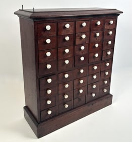 HARDWOOD COLLECTOR'S CABINET Late 19th/Early 20th Century Height 21". Width 19". Depth 6.5".