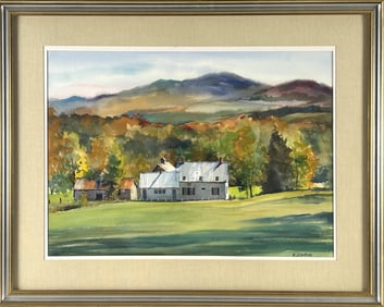BERNARD GERSTNER (Massachusetts/New York, 1925-2017), "Vermont Fall"., Watercolor on paper, 28.5" x