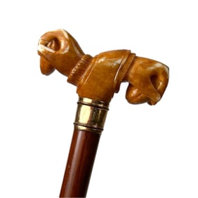 UNUSUAL CLENCHED FIST CANE 19th/Early 20th Century Length 35".