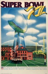 SUPER BOWL XII POSTER 33" x 21". Unframed.