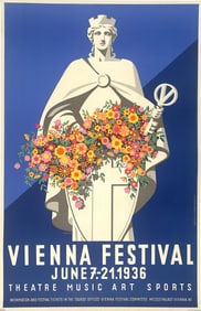 1936 VIENNA FESTIVAL POSTER 37" x 24". Unframed.