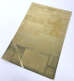 PRINTING PLATE COMMEMORATING THE DEATH OF ELVIS PRESLEY Circa 1977 22.5" x 14.5". Unframed.