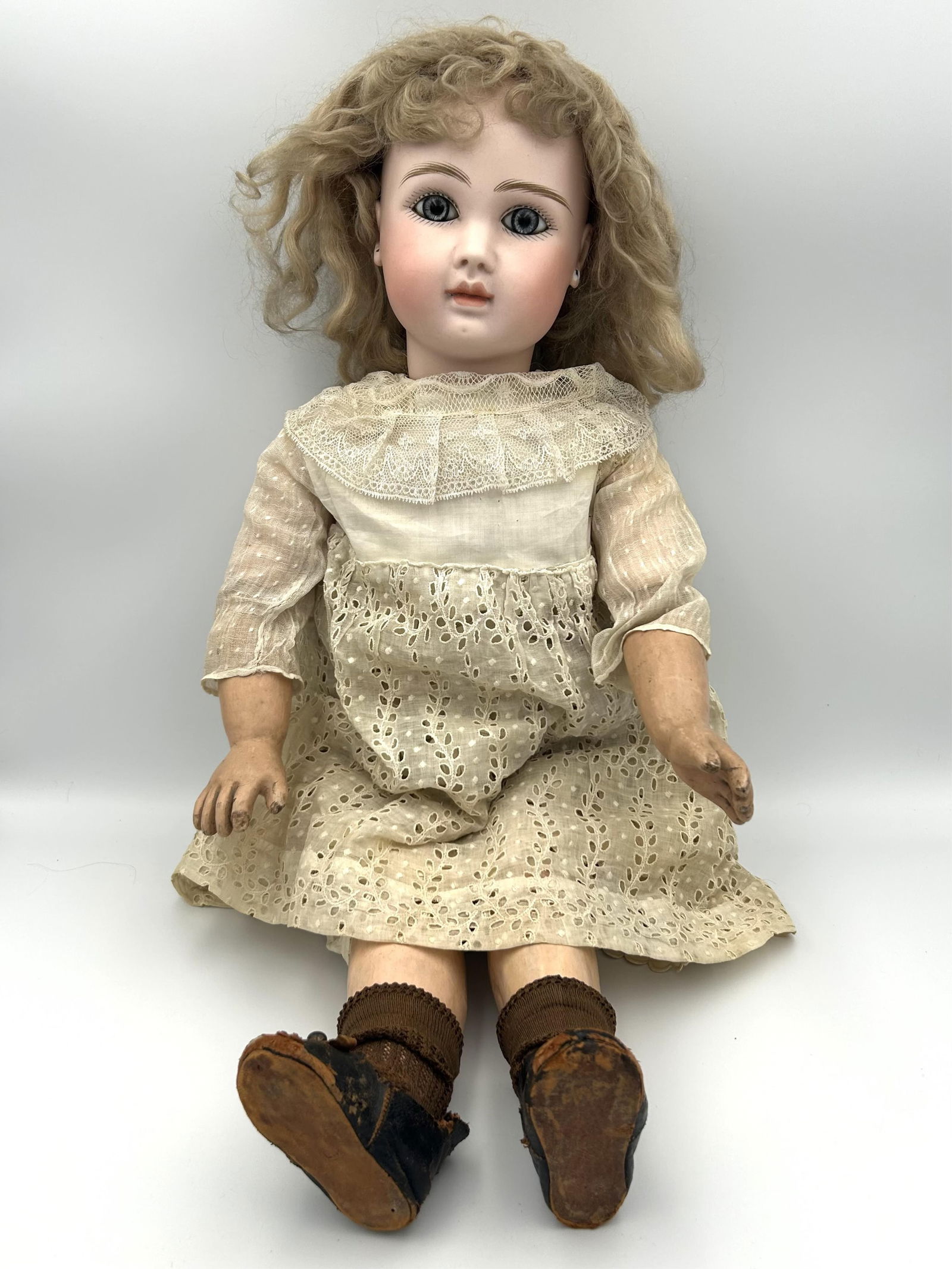 JULES NICHOLAS STEINER A-SERIES BISQUE-HEAD BEBE DOLL France, Circa 1880 Height 22". (1 of 10)