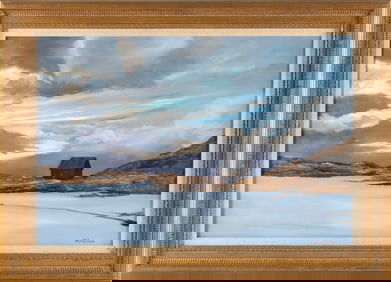 MARGUERITE ELIZABETH FALCONER (Massachusetts, 1919-2016), "Winter in Truro"., Oil on canvas, 20" x