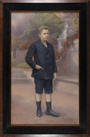 THOMAS WATERMAN WOOD (New York/Kentucky, 1823-1903), Portrait of a young boy., Watercolor, 48.5" x