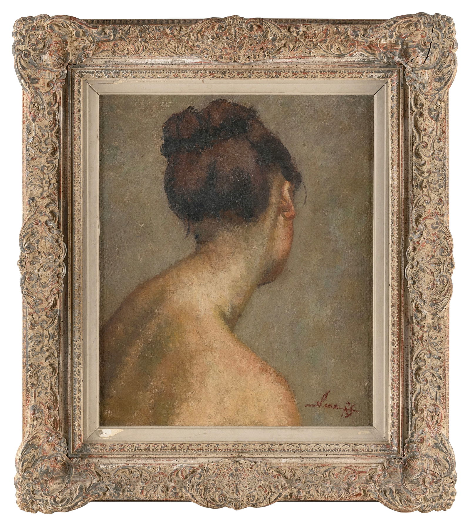 ILONA SMITHKIN (America, 1920-2022), Portrait of a brown-haired woman with her back toward the (1 of 1)