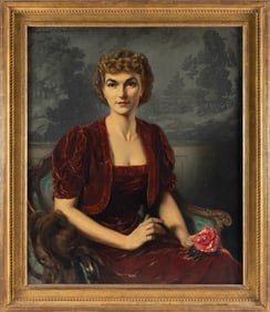 RAYMOND PERRY RODGERS NEILSON (New York/California, 1881-1964), "Mrs. Ellery Stone", seated and