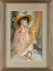 AL NARIZZANO (New Jersey, 20th Century), "Prima Vera"., Watercolor, 21.5" x 13.75". Framed 31" x