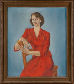 WILLIE LEA FATZINGER (America, Mid-20th Century), "Alice"., Oil on canvas, 24" x 20". Framed 29" x