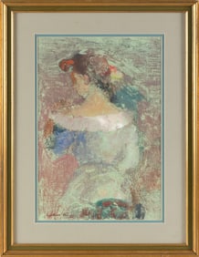 JON CORBINO (New York/Massachusetts, 1905-1964), Seated female, viewed from the back., Oil on board,