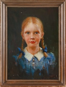 HAROLD MATTHEWS BRETT (Massachusetts/New York, 1880-1955), Portrait of Mary Anne Susan Davis, age 5,