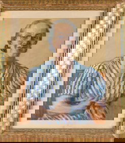 AMERICAN SCHOOL (20th Century,), Self-portrait of May St. John., Pastel on paper, 22.5" x 18" sight.