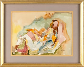 ZYGMUND JANKOWSKI (Indiana/Massachusetts, 1925-2009), Woman reclining., Watercolor on paper, 10" x