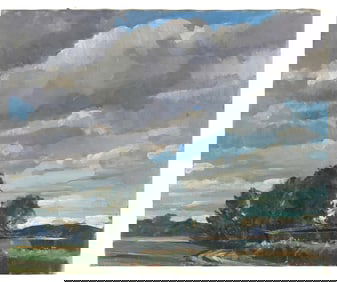 STEPHEN GEORGE MANIATTY (Massachusetts/Connecticut, 1910-1984), Gathering clouds., Oil on canvas,