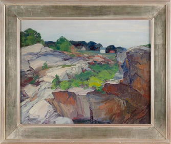ATTRIBUTED TO GEORGE A. RENOUARD (New York, 1885-1954), Landscape., Oil on board, 24" x 30". Framed