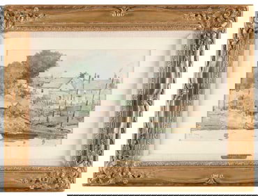 ROSS STERLING TURNER (New York, 1847-1915), Fishing village., Watercolor on paper, 12" x 18" sight.