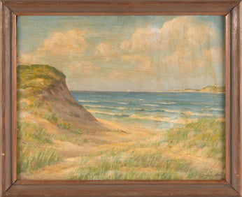 HAROLD C. DUNBAR (Massachusetts, 1882-1953), "The Ocean Beach, Cape Cod (Nauset)"., Oil on board,