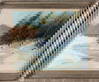 SID (SIDNEY) WILLIS (New Hampshire/Massachusetts, 1930-), Winter landscape., Oil on canvas, 22" x