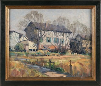 NEW HOPE SCHOOL (Circa 1935,), "Rabbit Run, 35"., Oil on canvas, 19.5" x 23.5". Framed 25" x 28".