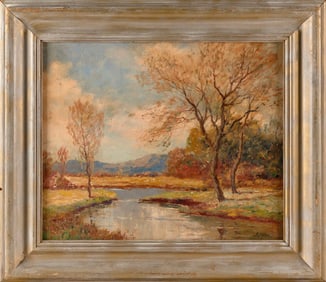 BORIS B. MAJOR (Russian Federation/America, 1876-1951), Autumn landscape with stream., Oil on