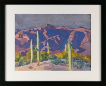 RALPH W. GRAY (Massachusetts, 1880-1944), "Tucson 1942"., Watercolor, 14" x 19.5" sight. Framed 22"