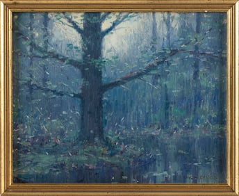 FRANCIS STILLWELL DIXON (New York/Califonia, 1879-1967), "Spring"., Oil on canvas board, 8" x 10".