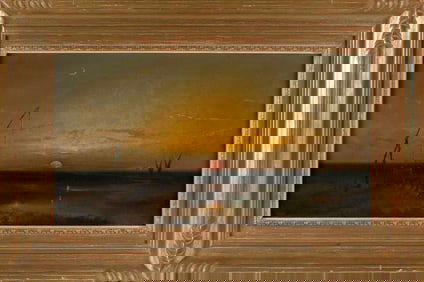 ELLEN KENDALL THOMPSON BAKER (New York, 1839-1913), Sunset, Torres Strait, Northern Australia., Oil