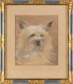 MAUD ALICE EARL (England/America, 1864-1943), Portrait of a terrier., Watercolor on paper, 12”