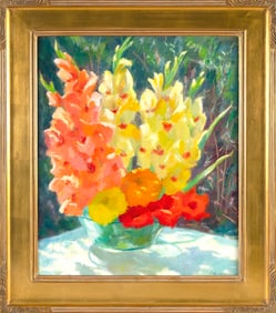 ADA RAYNER HENSCHE (Massachusetts, 1901-1985), Floral still life., Oil on masonite, 24" x 20".