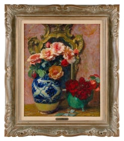 OCTAVE DENIS VICTOR GUILLONET (France/Algeria, 1872-1967), Still life of small rose bouquets., Oil