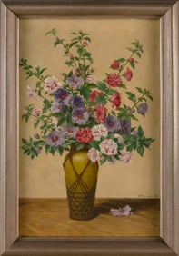 WALTER GEWECKE (Germany, 1867-1948), Still life of a floral bouquet., Oil on canvas, 29" x 18.5".