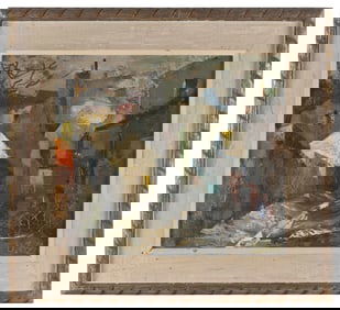 OLIVIER FOSS (New York/Pennsylvania/France/Germany, 1920-2014), City view., Oil on canvas, 18" x