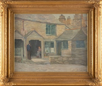 HARRY A. NEYLAND (Massachusetts, 1877-1958), "Old Houses - Polperro Cornwall, England"., Oil on