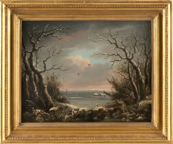 EDWIN WALLACE TUCKER (England, 19th Century), View of the River Culm, 1817., Oil on panel, 8" x 10".