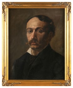 AMERICAN OR CONTINENTAL SCHOOL (Late 19th Century,), Bust portrait of a gentleman with a mustache.,
