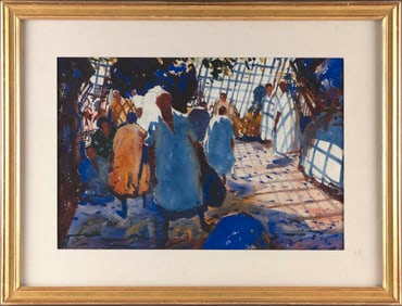 JOHN WHORF (Massachusetts, 1903-1959), Middle Eastern street scene., Watercolor on paper, 15" x