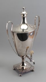FINE GEORGIAN SILVER PLATED COVERED URN England, Late 18th/Early 19th Century