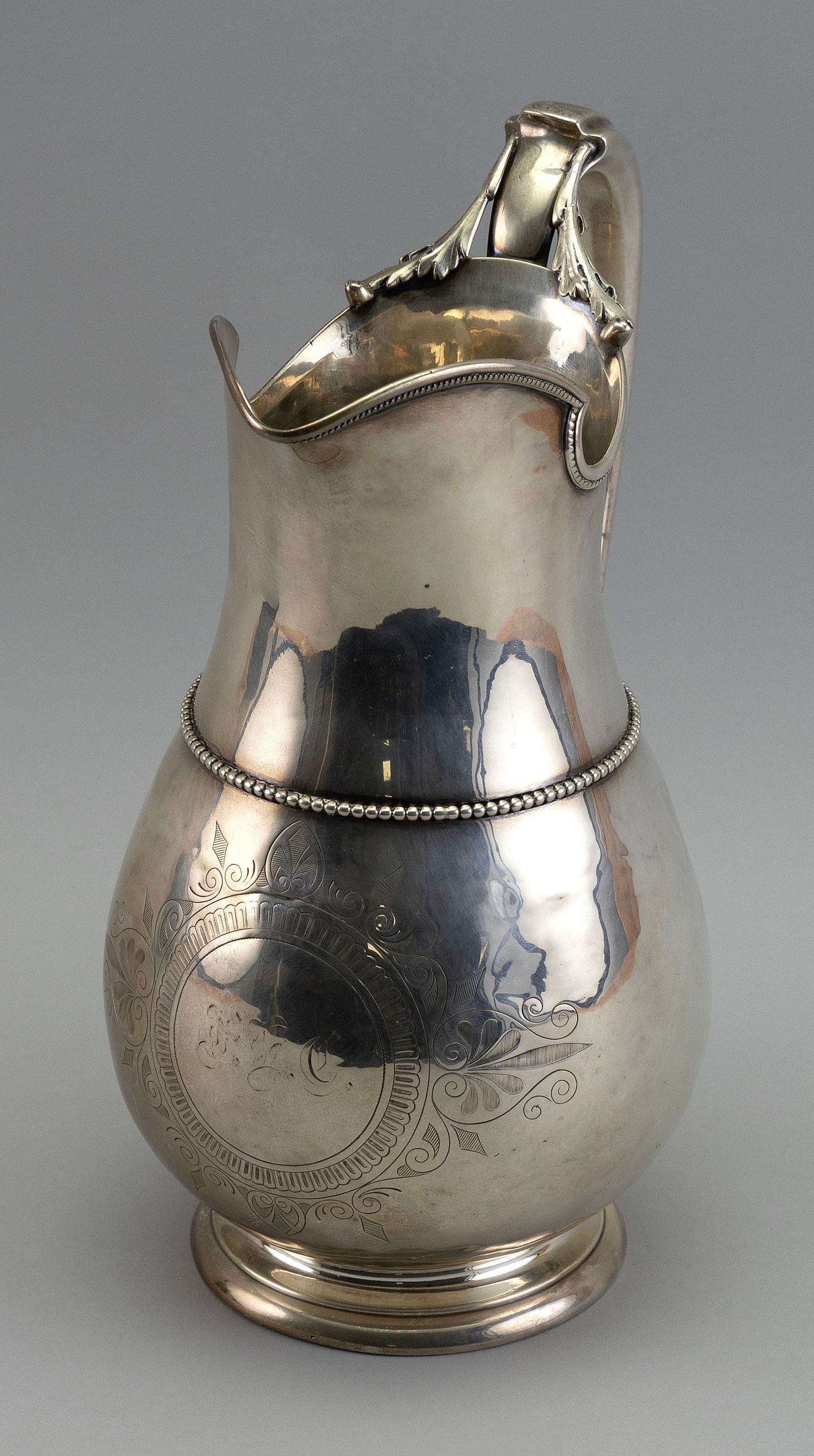 GORHAM COIN SILVER WATER PITCHER Providence, Rhode Island, Mid-19th Century Approx. 22.6 troy oz. (1 of 3)