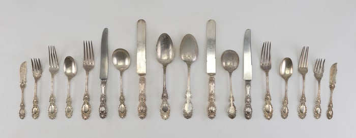 WALLACE "LUCERNE" STERLING SILVER FLATWARE SERVICE Connecticut, 1890s
